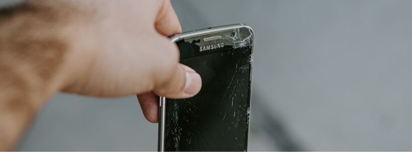 Photo d'un Samsung Galaxy cassé