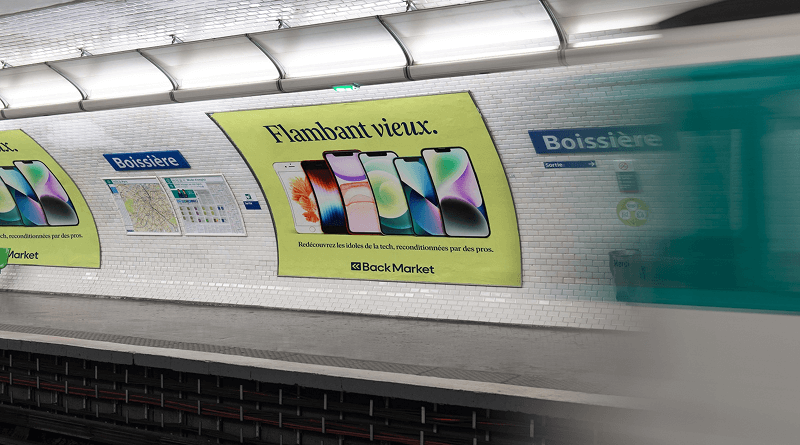 Publicité BackMarket dans le métro parisien en 2024