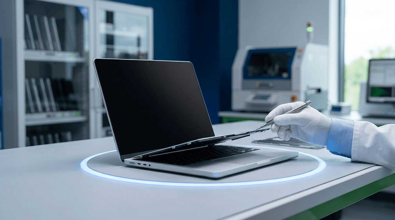 MacBook reconditionné certifié Apple sur un bureau de travail