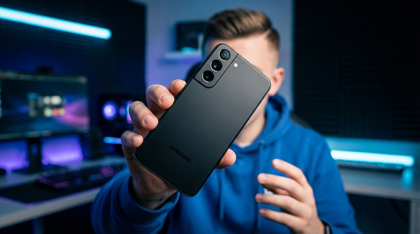 Bannière promotionnelle illustrant l'offre exceptionnelle sur le Samsung Galaxy S22 128Go