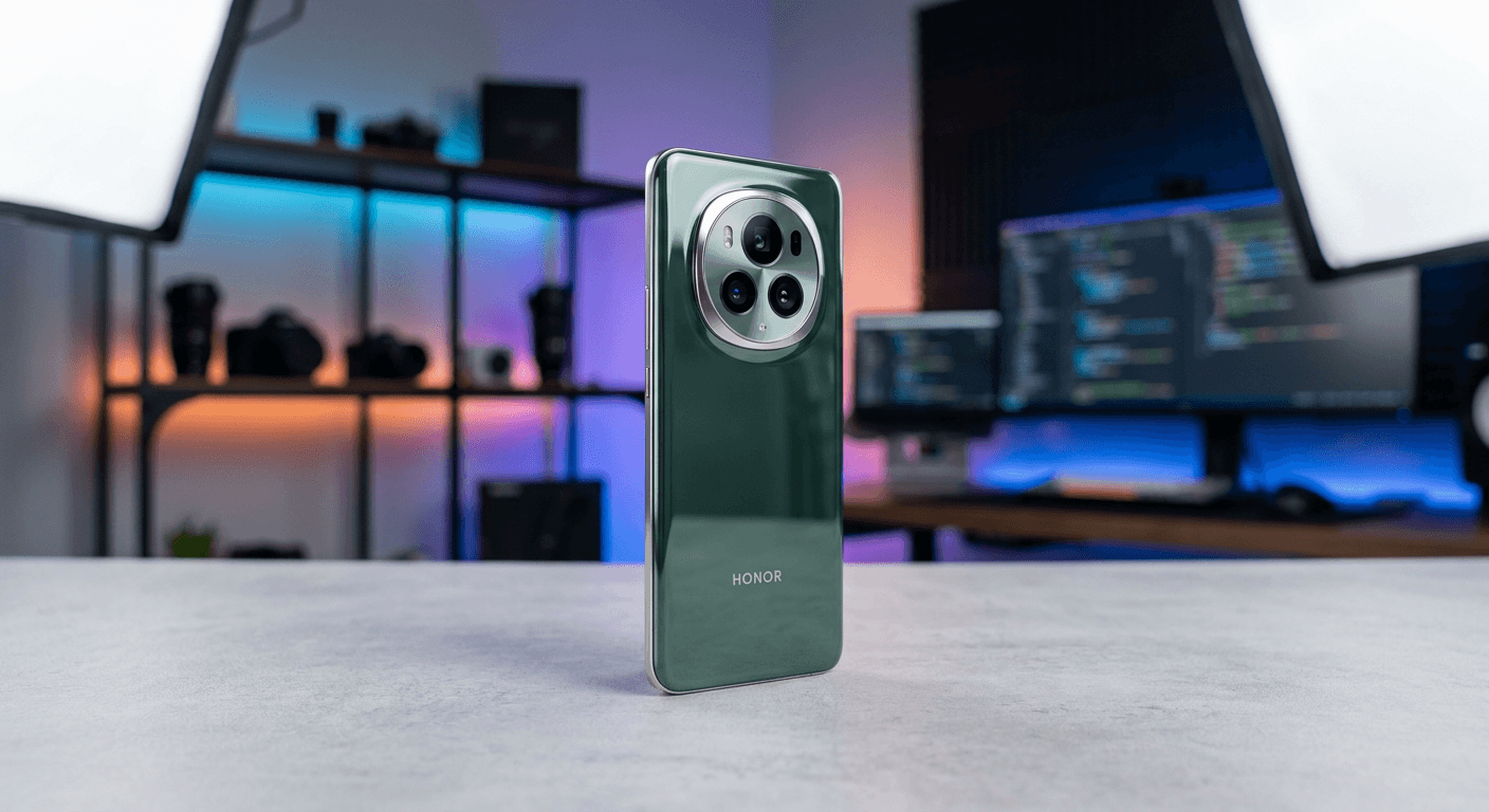 Bannière promotionnelle présentant le Honor Magic 6 Pro avec ses caractéristiques phares