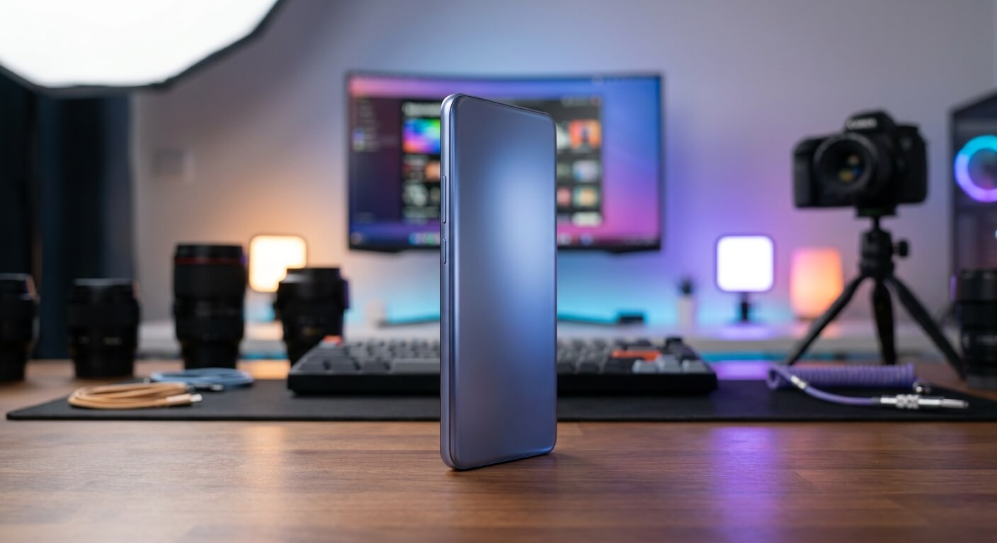 Bannière promotionnelle du Realme 14 Pro Plus en coloris gris anthracite