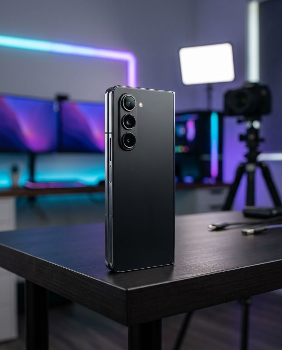 Bannière promotionnelle pour le Samsung Galaxy Z Fold 5 reconditionné sur Reepeat