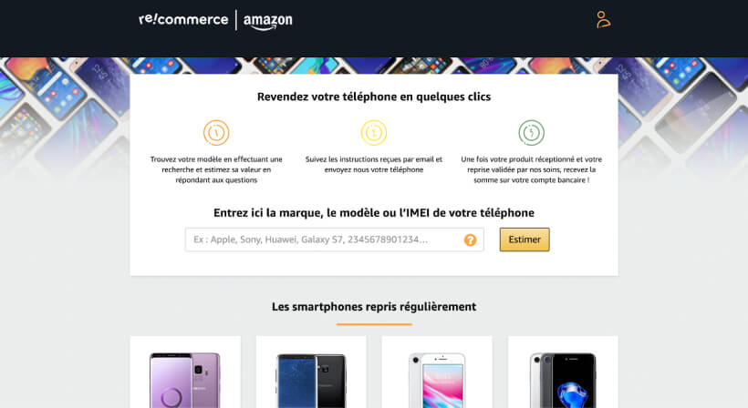 Page de la reprise par Amazon