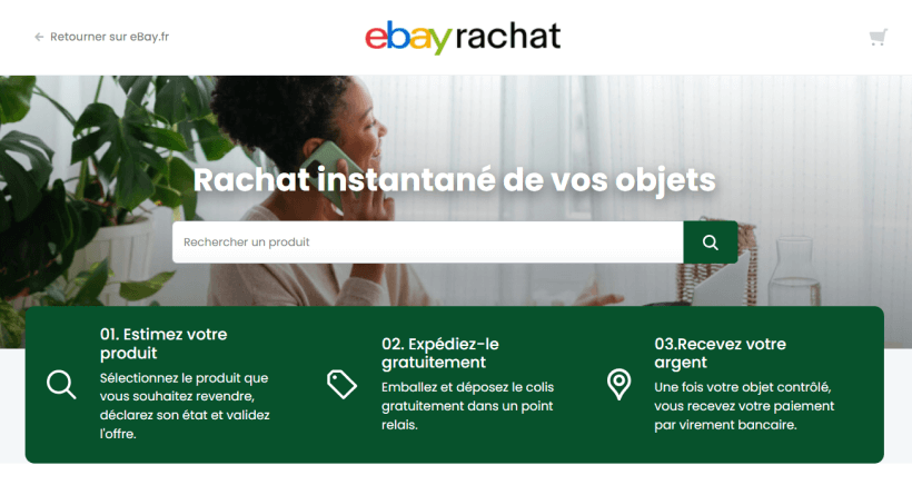 Page de la reprise par eBay