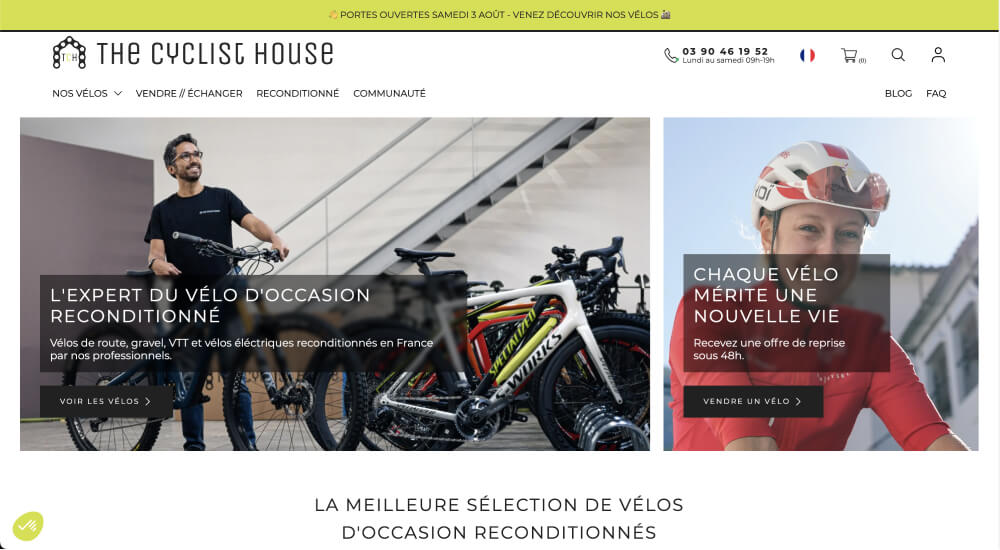 Page d'accueil de The Cyclist House