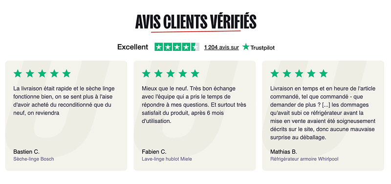 Exemples d'avis laissés par les acheteurs de produits Underdog